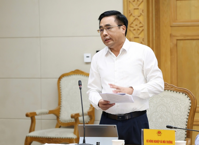 Thứ trưởng Bộ NN&MT Nguyễn Quốc Trị phát biểu tại cuộc họp - Ảnh: VGP/Gia Huy
