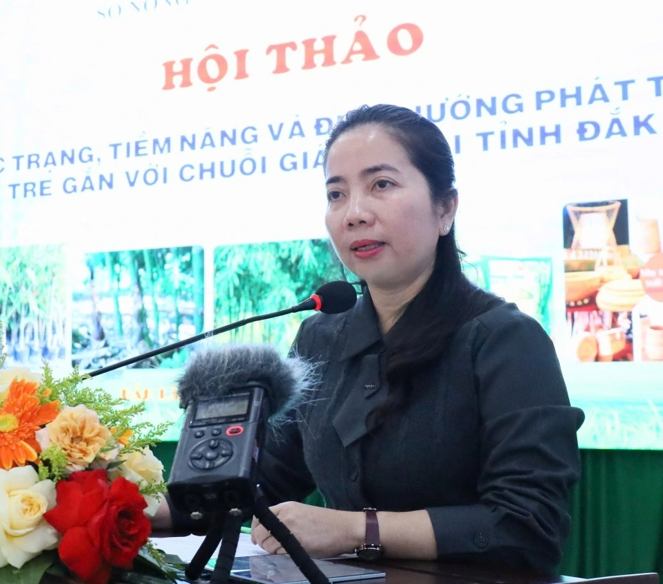 Bà Đặng Thị Thuỷ, Phó Giám đốc Sở NN&MT Đắk Lắk khẳng định cây tre sẽ mở ra cơ hội phát triển mới trên vùng đất khô cằn, nghèo dinh dưỡng